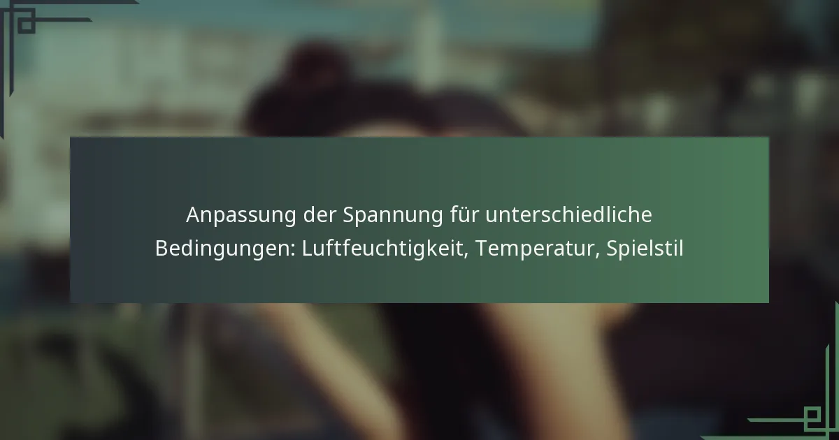 Anpassung der Spannung für unterschiedliche Bedingungen: Luftfeuchtigkeit, Temperatur, Spielstil