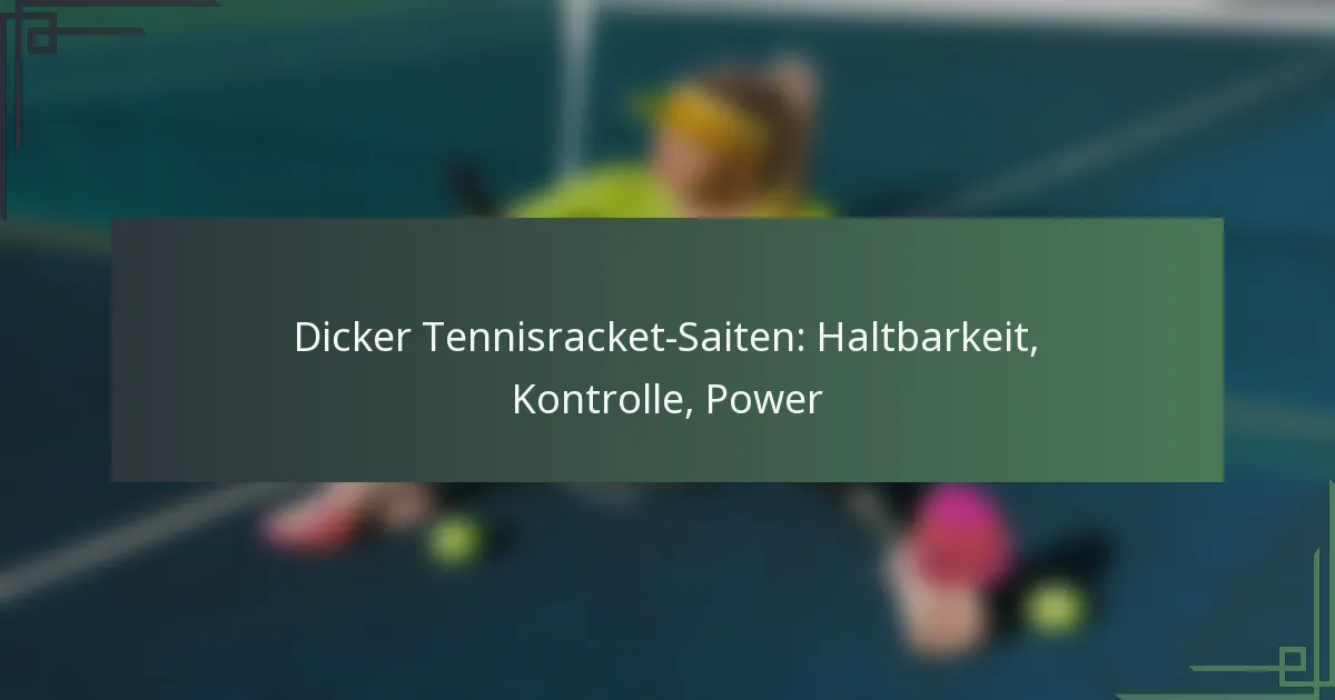 Dicker Tennisracket-Saiten: Haltbarkeit, Kontrolle, Power
