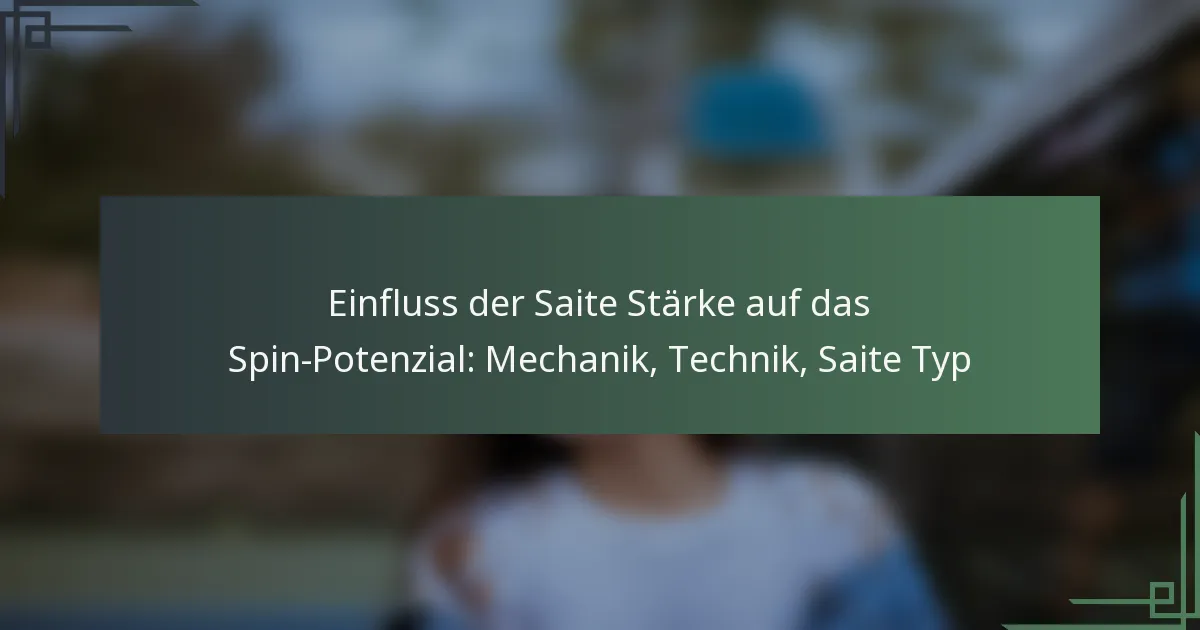 Einfluss der Saite Stärke auf das Spin-Potenzial: Mechanik, Technik, Saite Typ