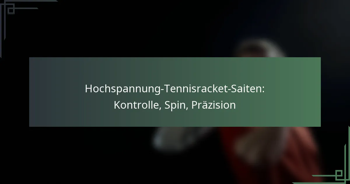 Hochspannung-Tennisracket-Saiten: Kontrolle, Spin, Präzision
