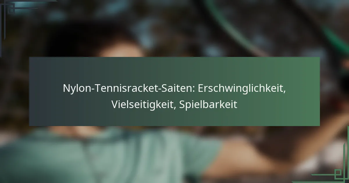 Nylon-Tennisracket-Saiten: Erschwinglichkeit, Vielseitigkeit, Spielbarkeit