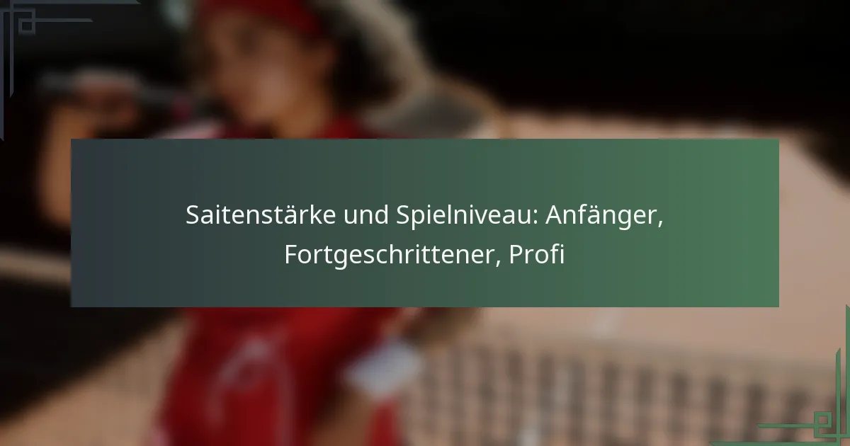 Saitenstärke und Spielniveau: Anfänger, Fortgeschrittener, Profi