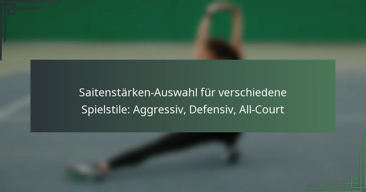 Saitenstärken-Auswahl für verschiedene Spielstile: Aggressiv, Defensiv, All-Court