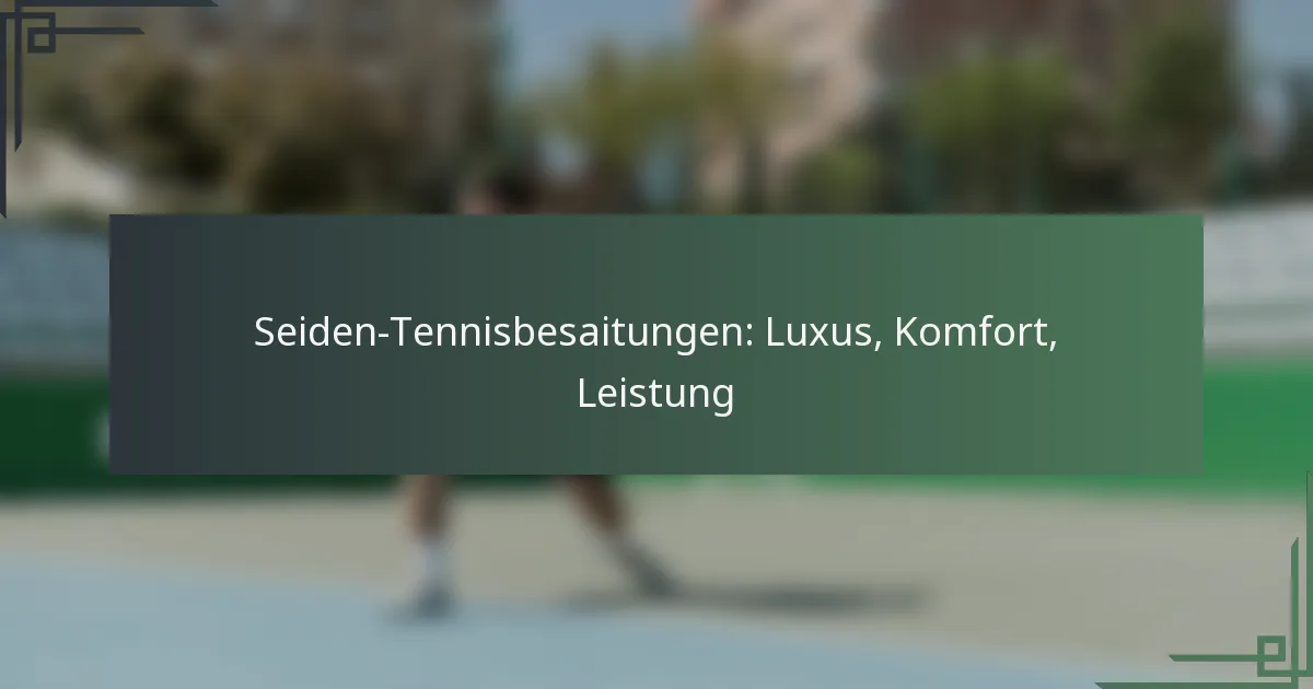 Seiden-Tennisbesaitungen: Luxus, Komfort, Leistung