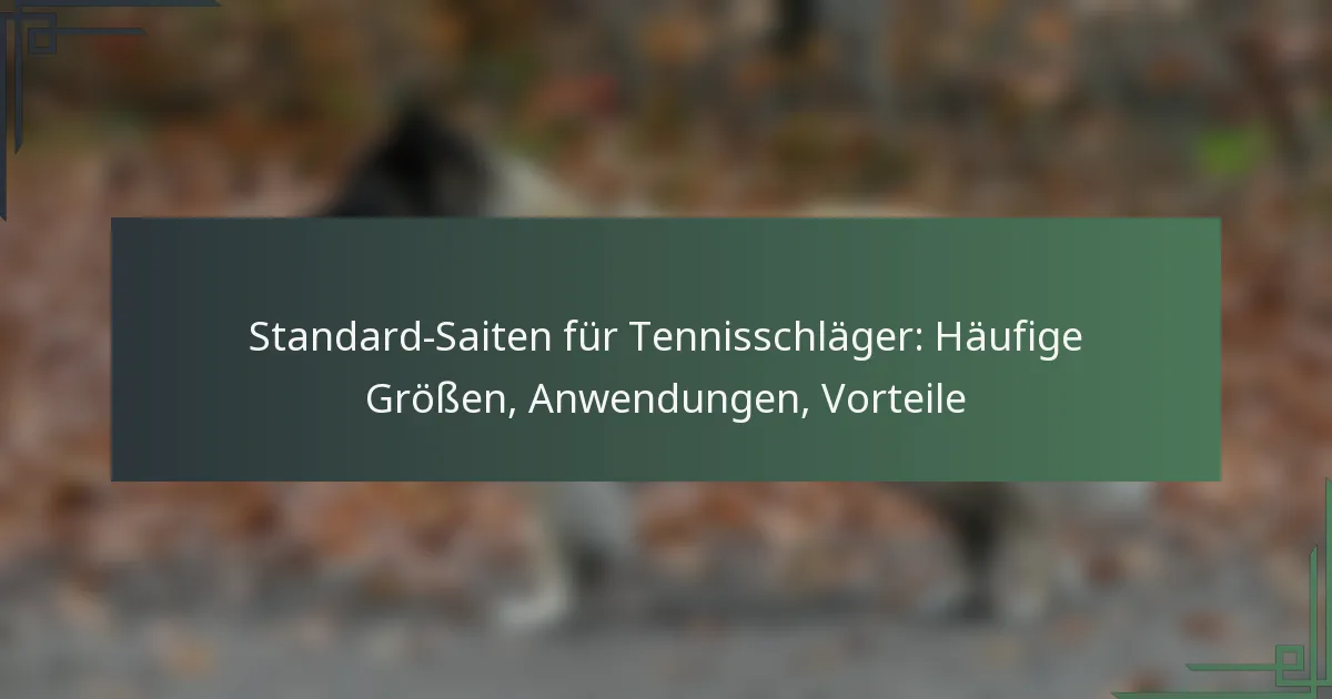 Standard-Saiten für Tennisschläger: Häufige Größen, Anwendungen, Vorteile