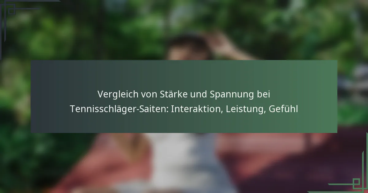 Vergleich von Stärke und Spannung bei Tennisschläger-Saiten: Interaktion, Leistung, Gefühl