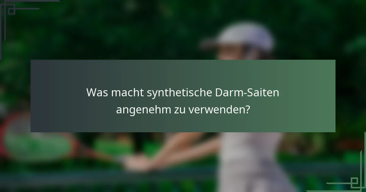 Was macht synthetische Darm-Saiten angenehm zu verwenden?