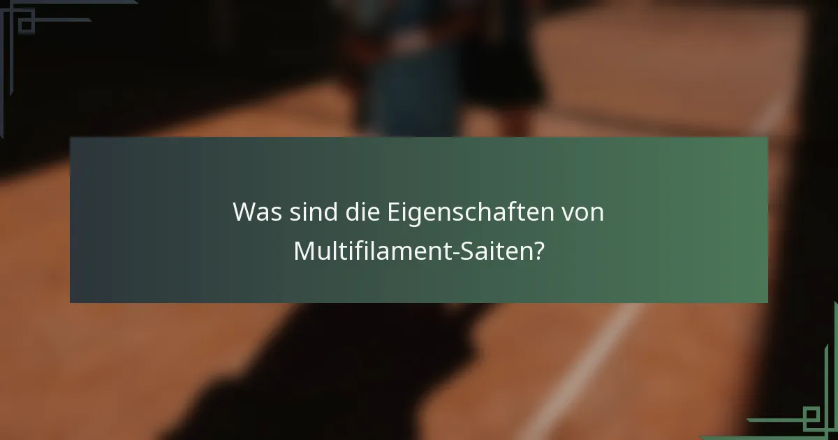 Was sind die Eigenschaften von Multifilament-Saiten?