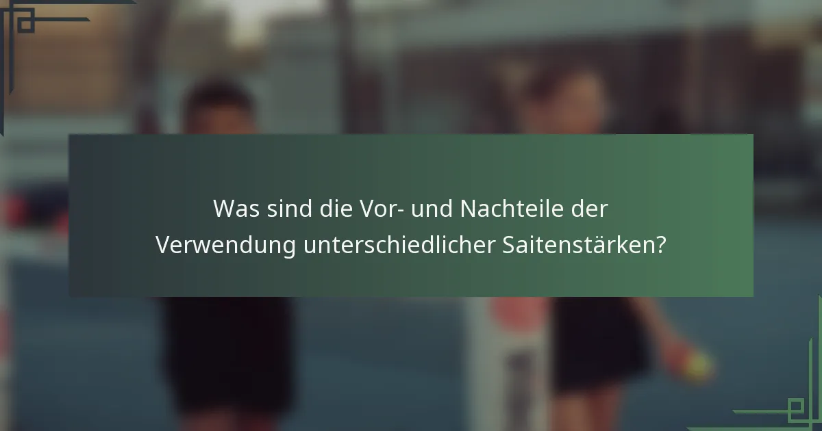 Was sind die Vor- und Nachteile der Verwendung unterschiedlicher Saitenstärken?