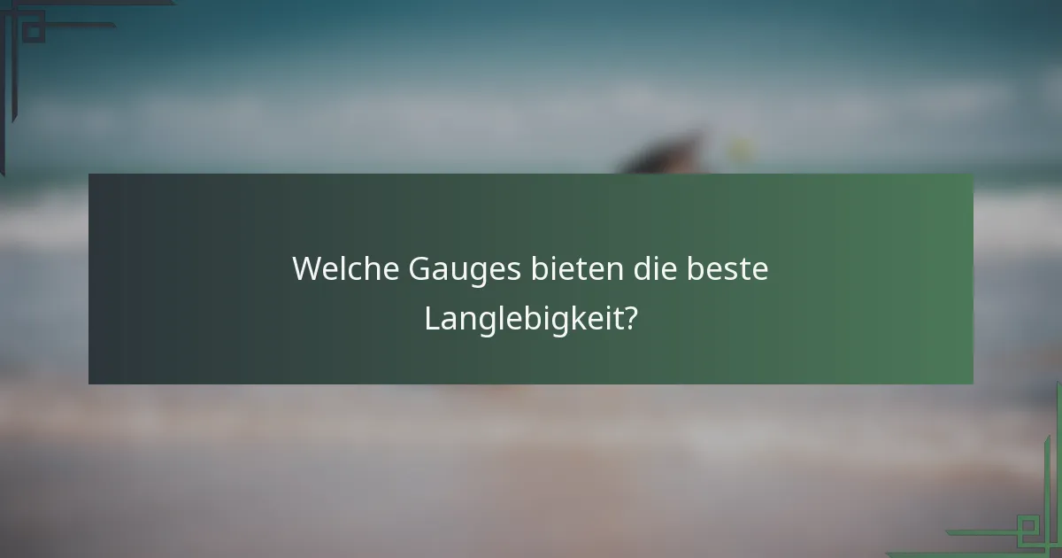 Welche Gauges bieten die beste Langlebigkeit?