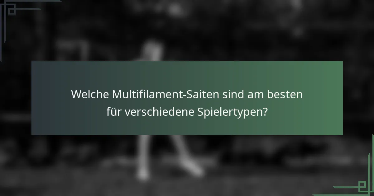 Welche Multifilament-Saiten sind am besten für verschiedene Spielertypen?