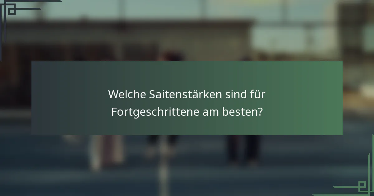 Welche Saitenstärken sind für Fortgeschrittene am besten?