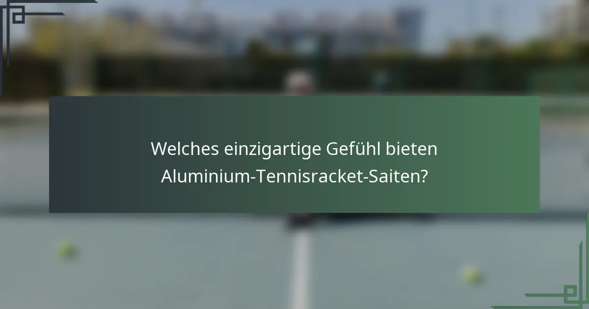 Welches einzigartige Gefühl bieten Aluminium-Tennisracket-Saiten?