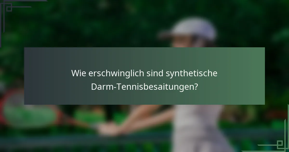 Wie erschwinglich sind synthetische Darm-Tennisbesaitungen?