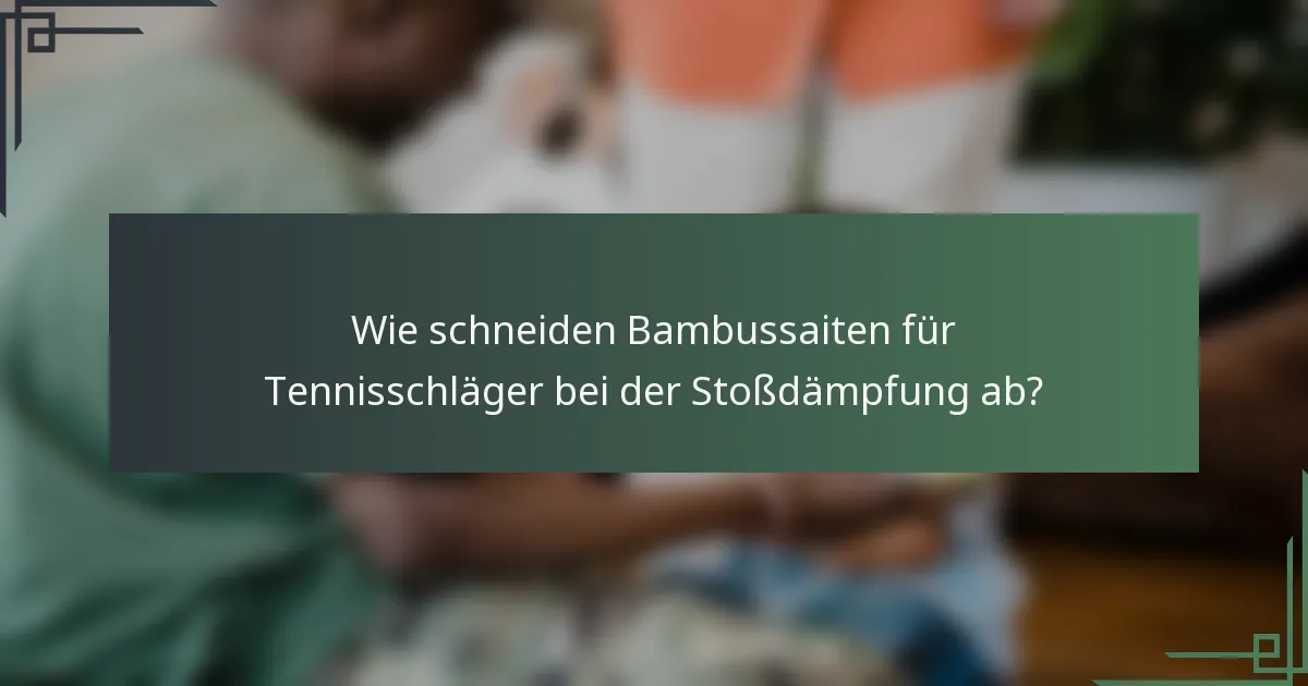 Wie schneiden Bambussaiten für Tennisschläger bei der Stoßdämpfung ab?
