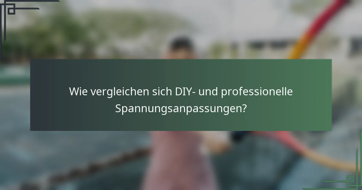 Wie vergleichen sich DIY- und professionelle Spannungsanpassungen?